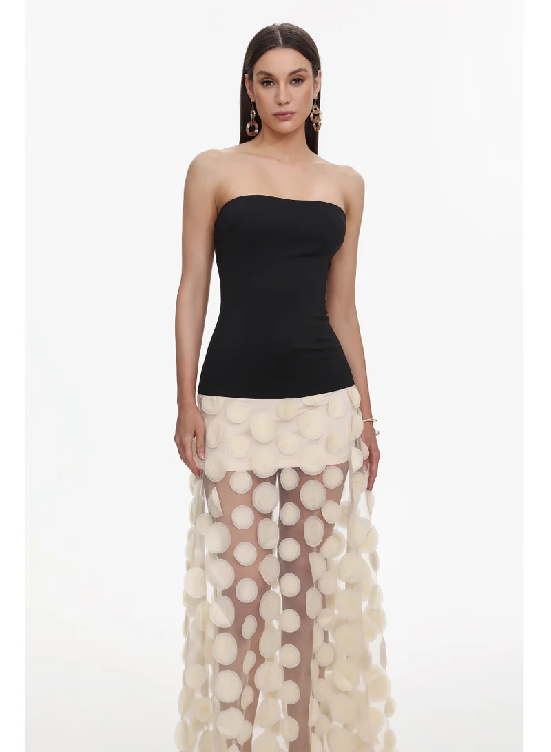 بيلا بارنيت فستان ماكسي بدون أكمام من قماش شبكي من فالزر